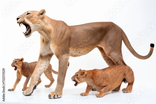 lion cub and lioness