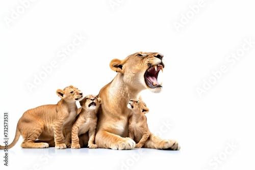 lion cub and lioness