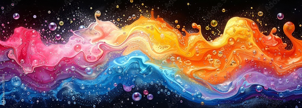 Abstract art with colourful bubbles of soap that is trippy. Unreal designs featuring colour waves and rainbows, Abstract art with colourful bubbles of soap that is trippy. Unreal designs featuring colour waves and rainbows,