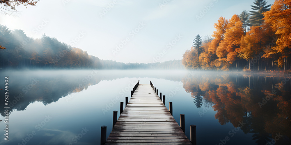 lake in autumn generated ai