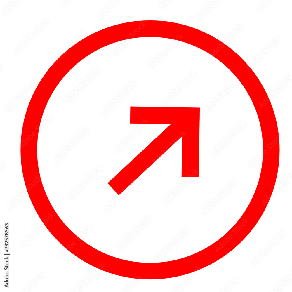 Red arrow left up icon, diagonal arrow red Red arrow left up icon, diagonal arrow red