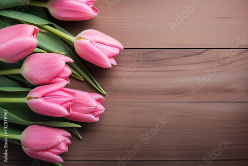 Spring, Happy Easter flowers background. Mother's Day. International Women's Day card, pink tulips