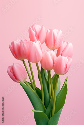 Spring, Happy Easter flowers background. Mother's Day. International Women's Day card, pink tulips © Aleksandr