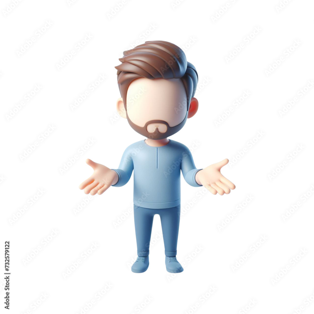 3D Render Faceless Muslim Expression and Gesture Avatar 3D Render Faceless Muslim Expression and Gesture Avatar
