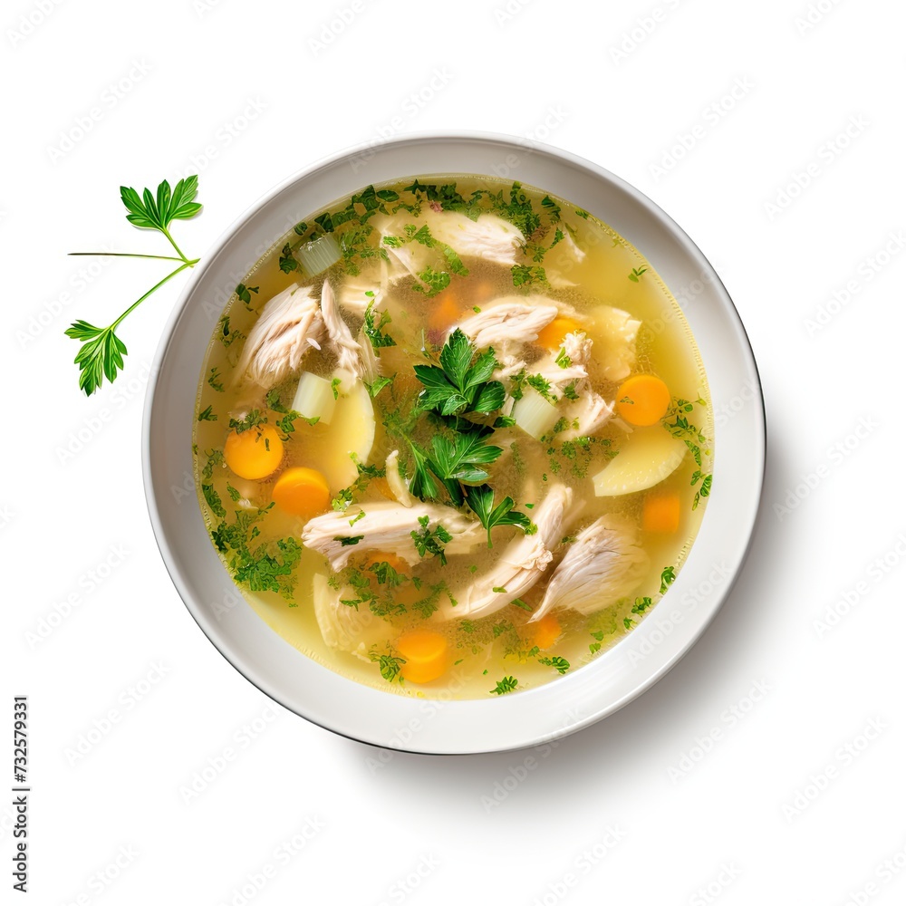 Chicken soup with vegetables closeup Chicken soup with vegetables closeup