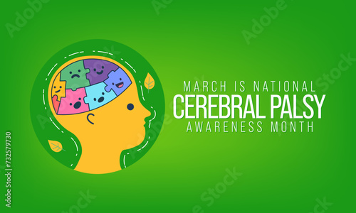 National Cerebral Palsy awareness month is observed every year in March, CP is a group of disorders that affect a person's ability to move and maintain balance and posture. Vector illustration