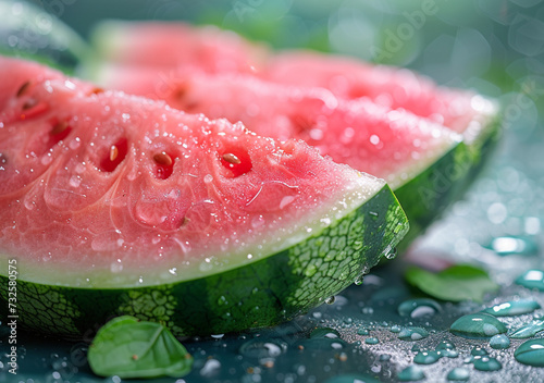 water melon on green background