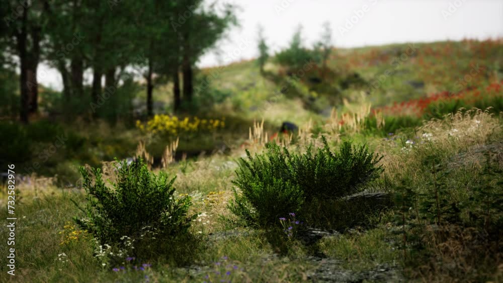 Beautiful view of idyllic alpine mountain scenery with blooming meadows Beautiful view of idyllic alpine mountain scenery with blooming meadows