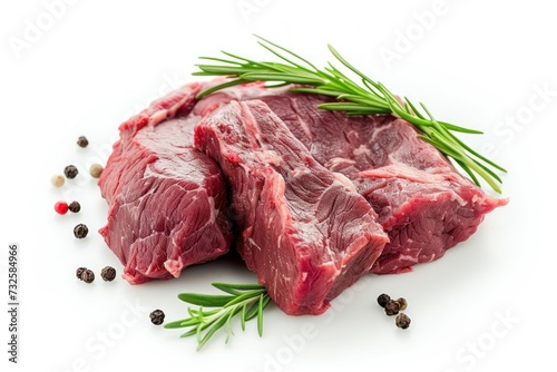 beef meat on a white background