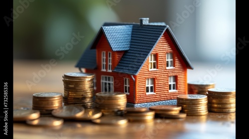  coins with a miniature house 