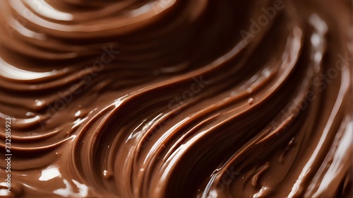 close up of chocolate swirl background with some smooth lines in it, liquid caramel close up
