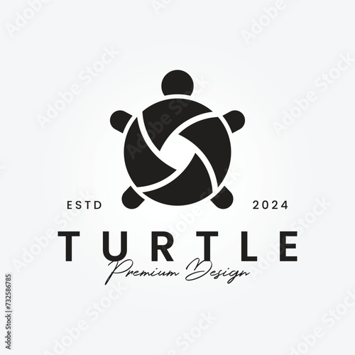 Turtle logo vector with a minimalist concept