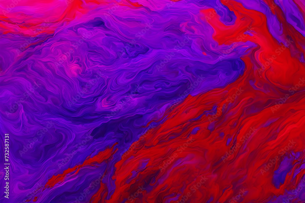 Abstract background mixing of purple, blue, red paint