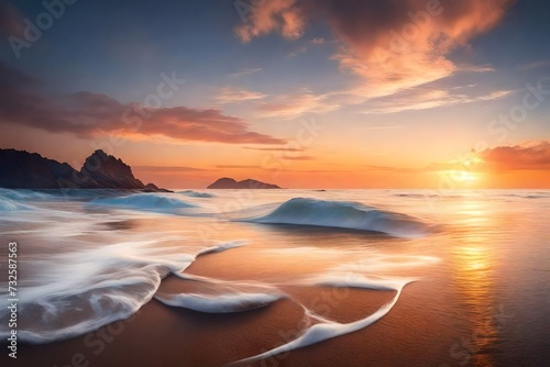 Dreamy serene tranquil seascape sunset © MISHAL