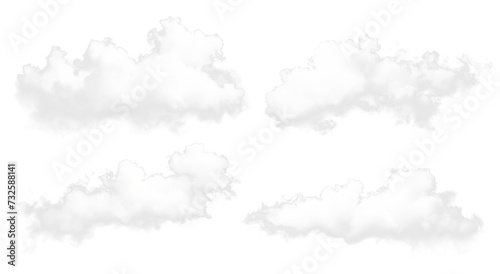 set of realistic isolated cloud on the transparent background.