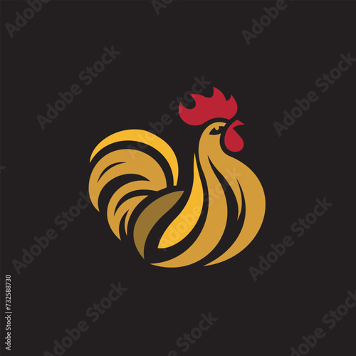 simple vector image of rooster logo