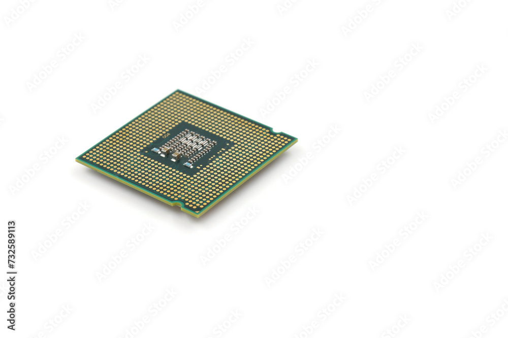 Isolated CPU or central processing unit on white background,  Microprocessors.