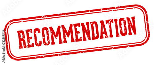 recommendation stamp. recommendation rectangular stamp on white background