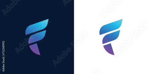 Technology f logo, abstract logo, internet icon photo
