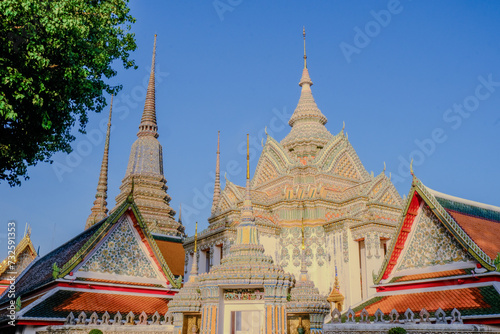 Grand Entrance to Phra Mondop at Wat Pho Temple at Dusk