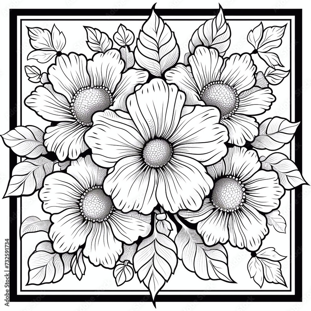 simple coloring page book for adult