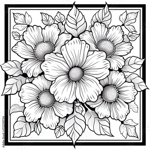 Obraz na płótnie simple coloring page book for adult w salonie