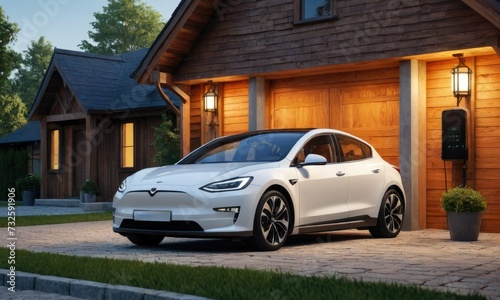 Electric Elegance: Luxurious Modern Car Illustrates the Future of Eco-Friendly Driving