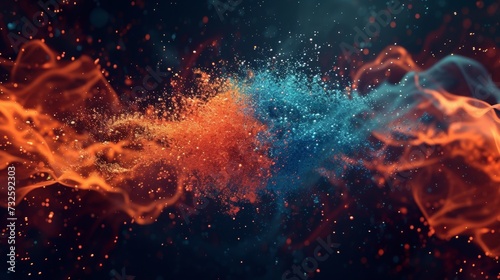 abstract background explosion liquid particles 