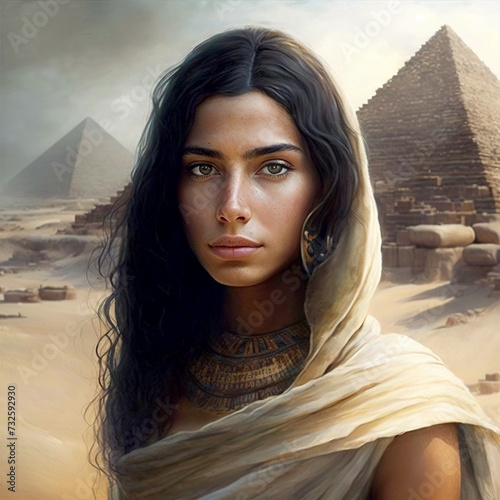 Light of the Desert: The Radiant Face of an Egyptian Lady photo