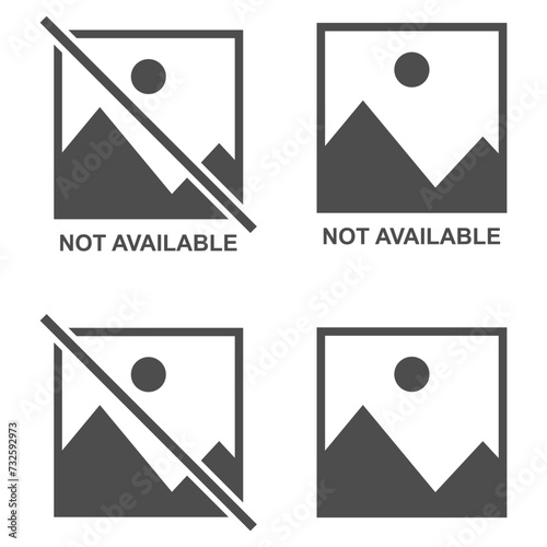 Set of No image vector symbol, missing available icon. No gallery for this moment placeholder