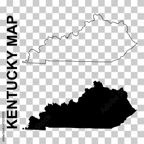 Set of Kentucky map, united states of america. Flat concept icon vector illustration