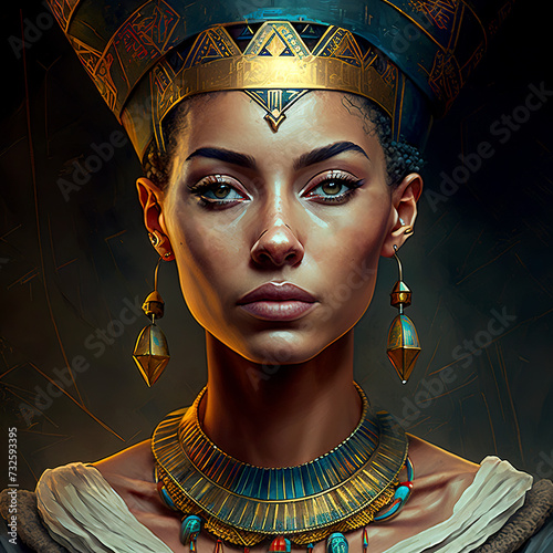 Golden Elegance: A Tribute to Nefertiti's Graceful Presence photo