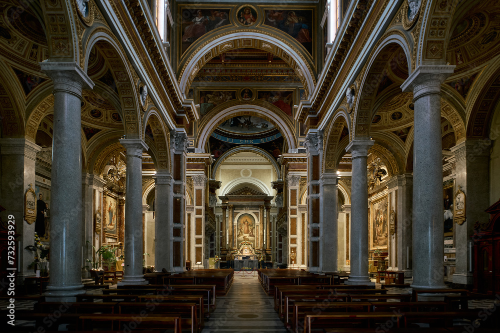 Basilica del Sacro Cuore di Gesù, renaissance revival styled church in Rome, Italy	