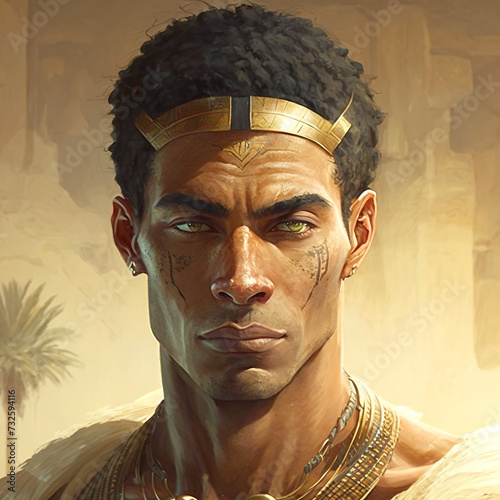 Sands of Time: The Timeless Gaze of a Man from Tutankhamun's Era photo