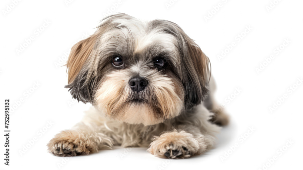 A Close-Up Portrait of a Shih Tzu on a Clean Background A Close-Up Portrait of a Shih Tzu on a Clean Background