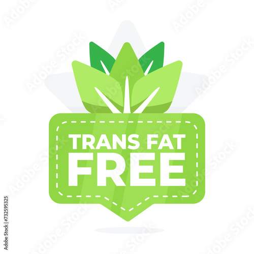 Green emblem depicting a leaf, denoting the absence of trans fats in food products