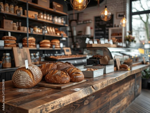 Artisanal bakery, freshly baked sourdough bread