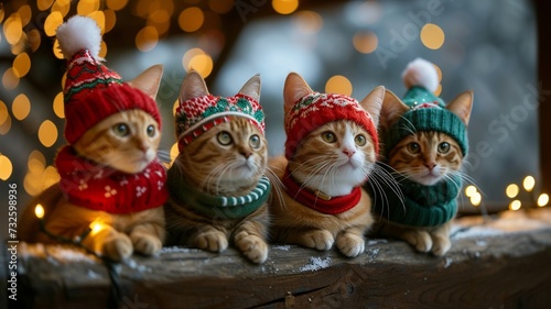 Festive Christmas Cat Fashion Showcase
