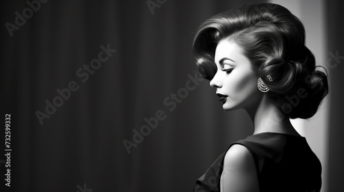 Portrait of a beautiful woman with elegant hairstyle and makeup