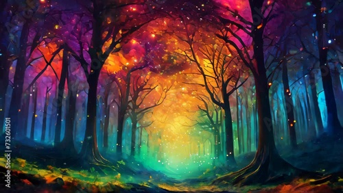 Landscape with a magical forest.