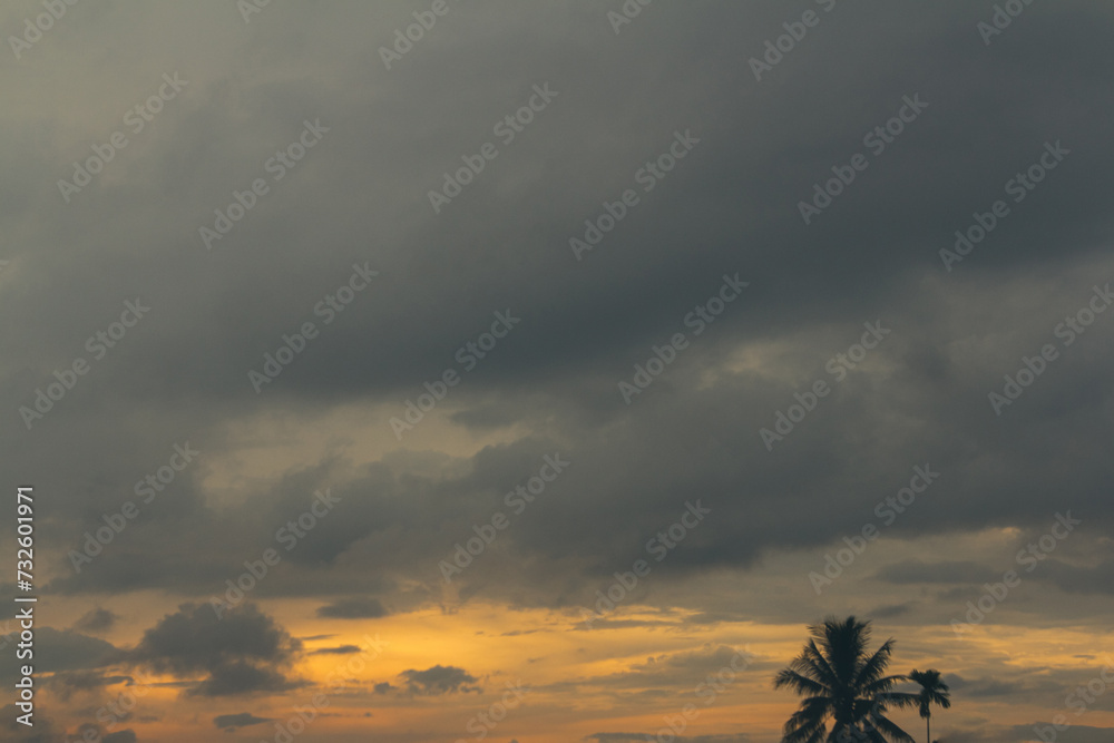 beautiful views of the sunset sky and sunrise sky with colorful clouds