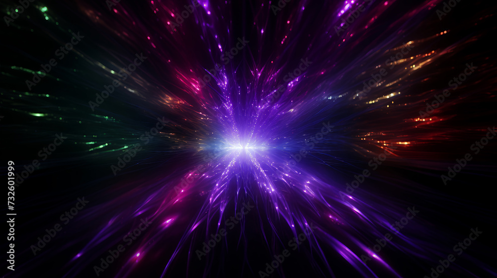 abstract background with rays and bokeh defocused lights