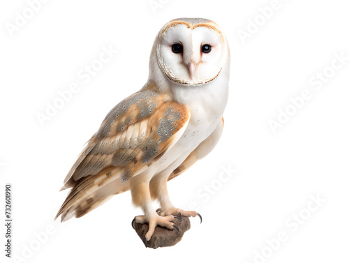 Barn Owl, isolated on a transparent or white background