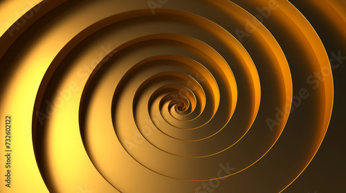 Mesmerising polished gold circles resembling in hypnotic sphere. 