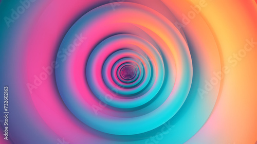 A mesmerising colourful spiral unfolding in a smooth, infinite pattern.