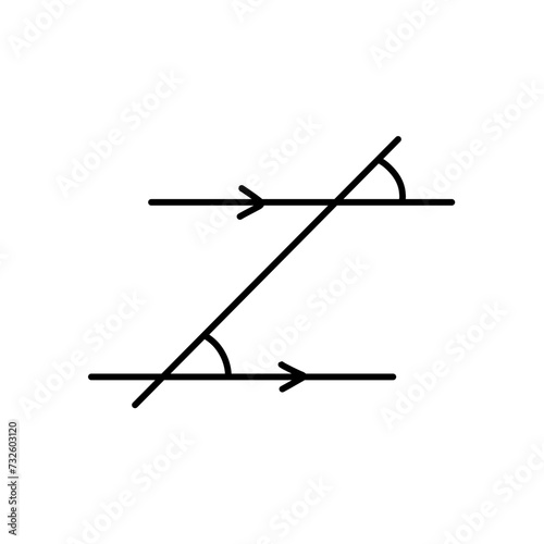 Hand drawn angles on parallel lines