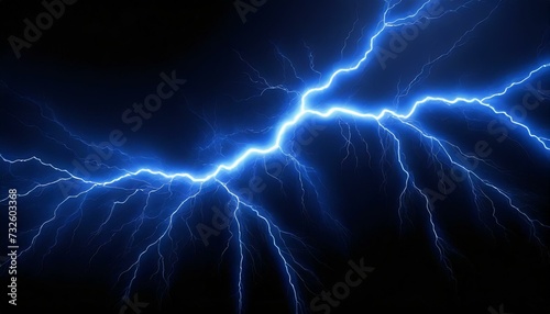 Dark background, blue lightning.
