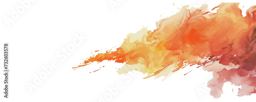 Watercolor painting of fire, isolated on a white background