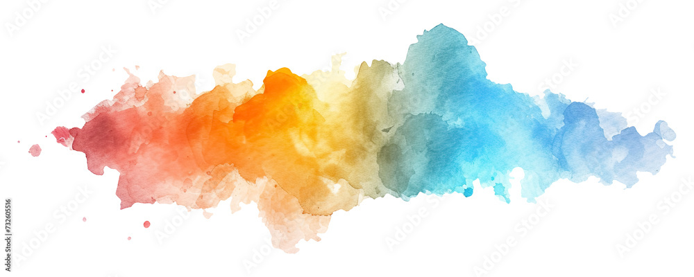 Obraz premium Watercolor painting of multicolor splash, isolated on a white background