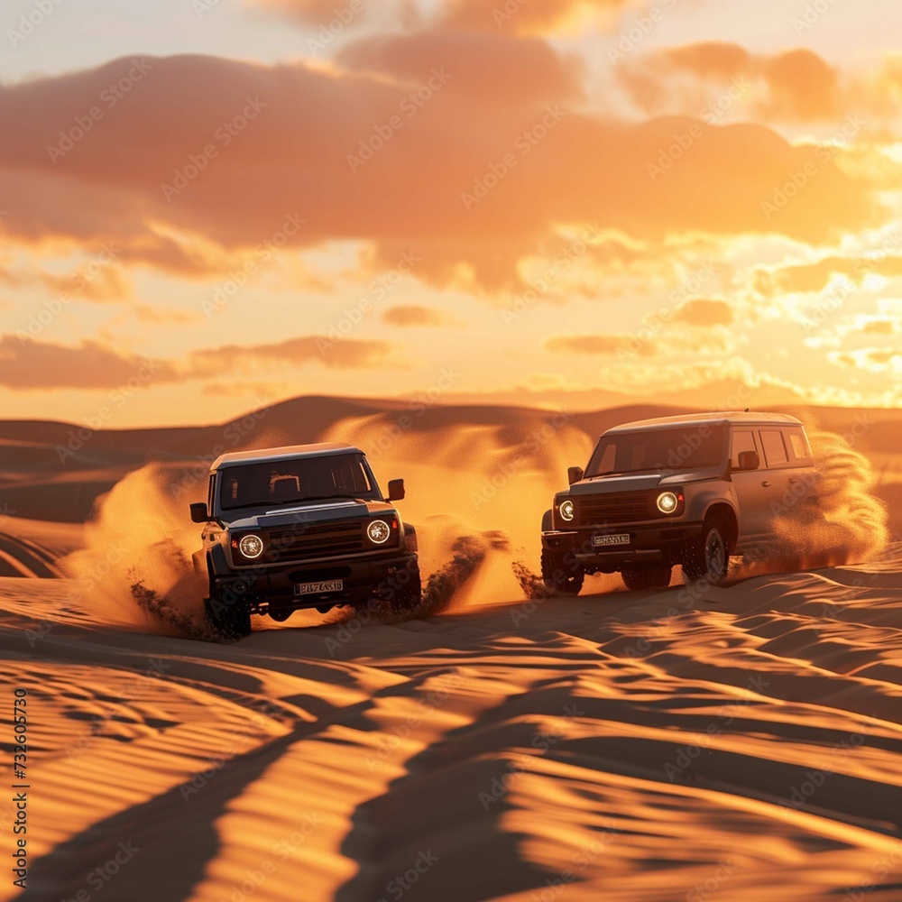 Fototapeta premium car in the desert